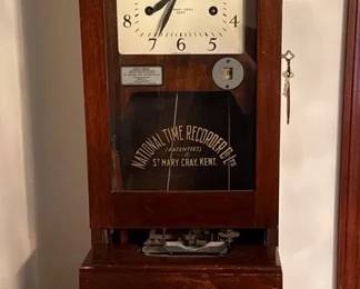 Antique Time Recorder Industrial Clock In Out