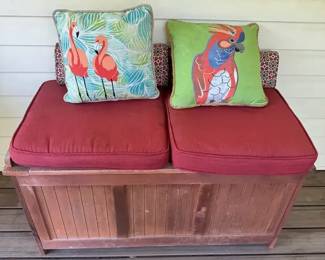 Wooden Chest With Cushions