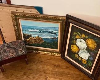 Paintings and Storage Footstool