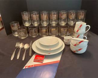 Up Up  Away with TWA Glasses  Dishes