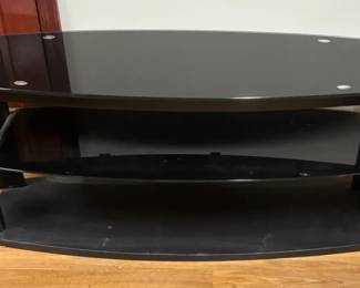 Tech Craft Black Tempered Glass  Metal TV Stand