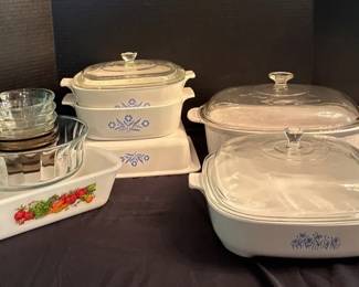 CorningWare, Pyrex,  Glasbake Cookware