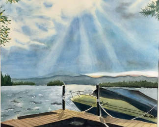 Lot 586: Tanya Lee Framed Original Watercolor