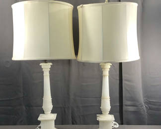 Lot 582: Soapstone Column Table Lamps