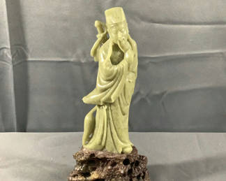 Lot 567: Carved Stone Lu Tung Pin Figurine