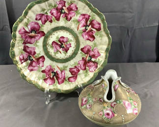 Lot 531: Antique Hand Painted Decor