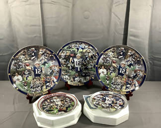 Lot 524: Danbury Mint- Patriots Super Bowl Plates