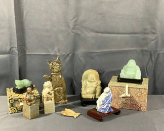 Lot 561: Carved Stone Figurines