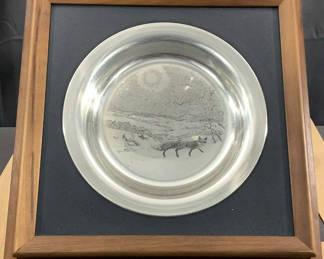 Lot 476: Franklin Mint / Wyeth "Winter Fox" 1973 Sterling Collector Plate