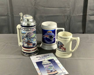 Lot 523: Patriots Super Bowl Mugs