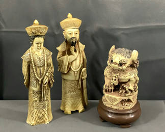 Lot 566: Hand Carved Resin Figurines
