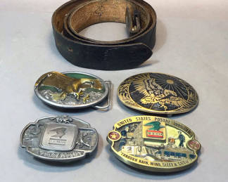 Lot 490: Eagle / US Mail Buckles & Belt