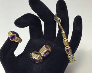 Lot 467: 14K & Semi-Precious Stone Jewelry