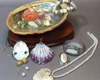 Lot 504: Pearl & Abalone Jewelry