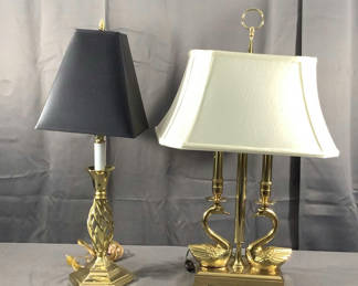 Lot 584: Brass Lamps