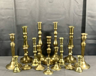 Lot 565: Brass Candleholders