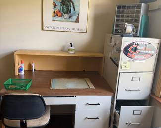 Desk and file cabinet