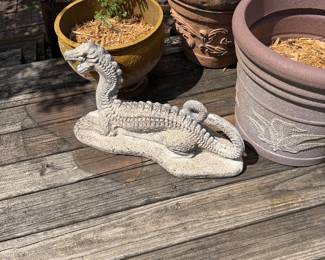 Cement dragon garden art