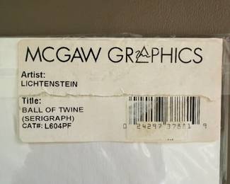 Lichtenstein Ball of Twine Serigraph
