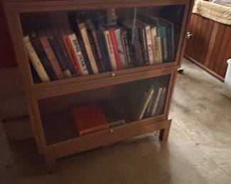 Metal two tier barrister style bookcase