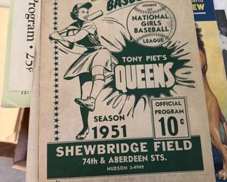 Tony Piet Girl Baseball 1951 Program