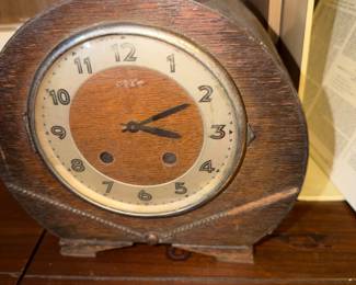 Art deco wooden cased clock