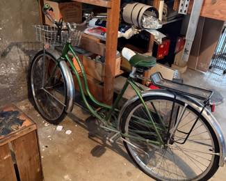Ladies vintage green Schwinn bike