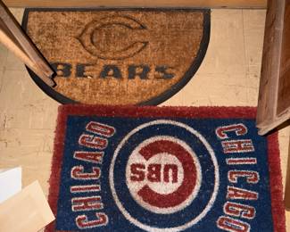Chicago Bears and Chicago Cubs floor mats