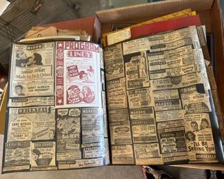 Scrapbook of theater newspaper clippings