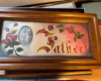 Antique picture framed with instant relatives Father
