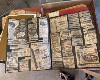 Scrapbook of theater newspaper clippings