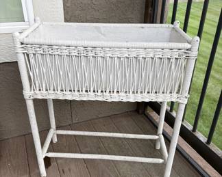 Vintage wicker plant stand
