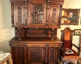 1890’s French high relief cabinet 