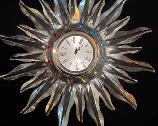 #S213 Solaris Table Clock $175 Swarovski Box
