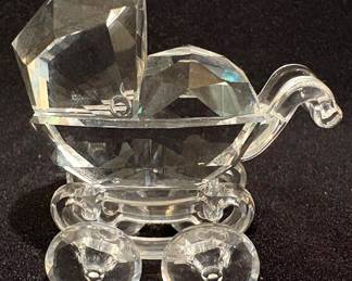 #S62 Baby Carriage $80 Swarovski Box