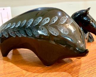 Lotus Pottery stylized bull $80