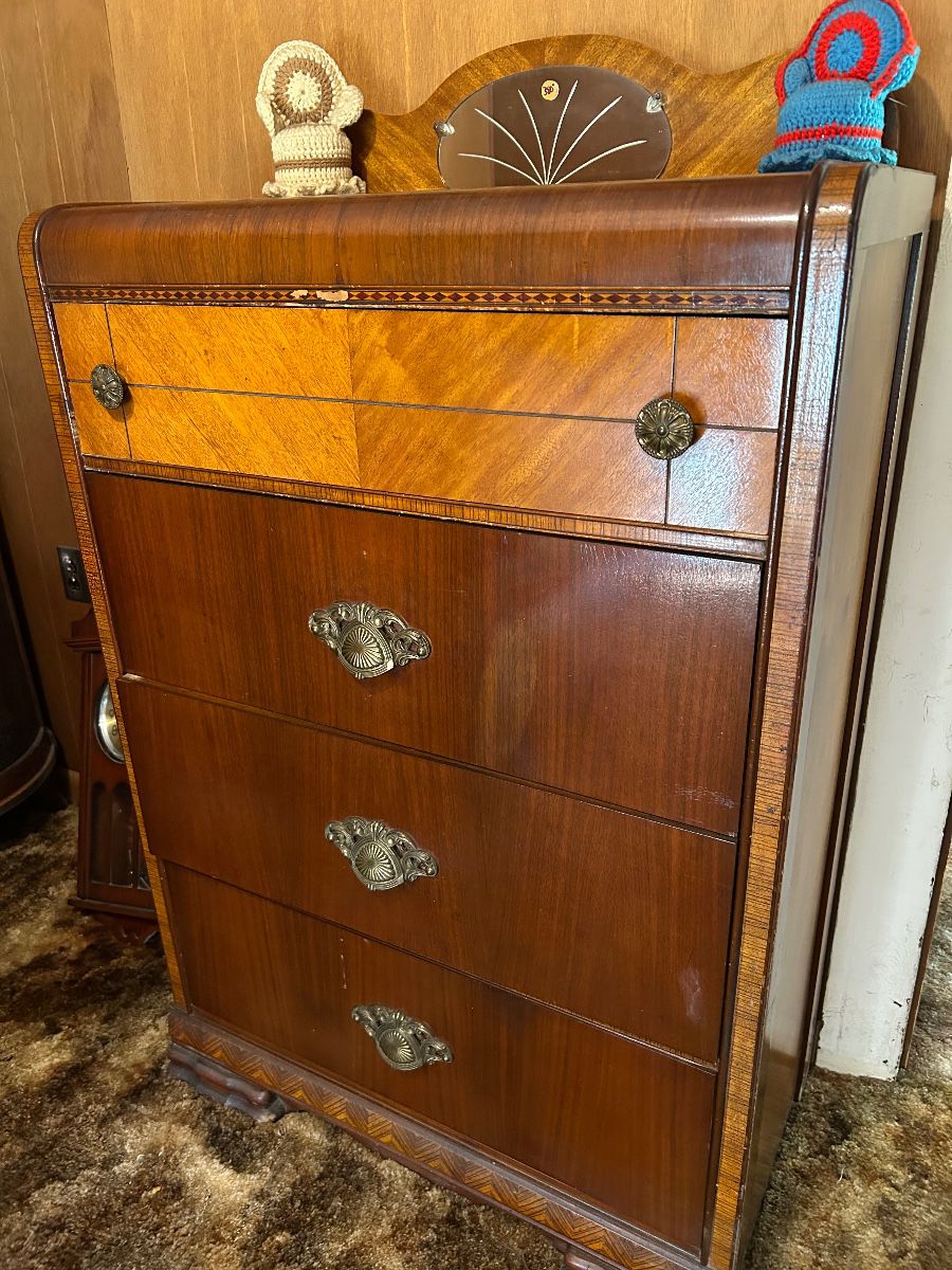 Antique waterfall dresser