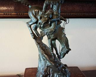 Frederick Remington Bronze Lamp Reproduction