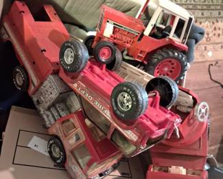 Lots of vintage trucks and toys