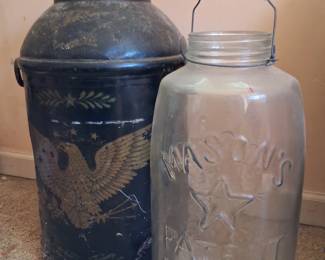 Awesome vintage dairy farm jugs and glass ( more not shown)