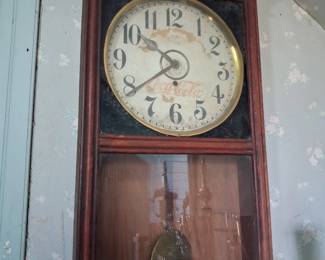 Antique early coca cola store clock