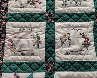 State bird quilt section 