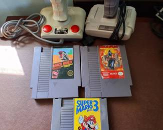 Mario 3 and shinobi vintage nintendo with nintendo joysticks