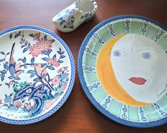 Huge painted porcelain plates