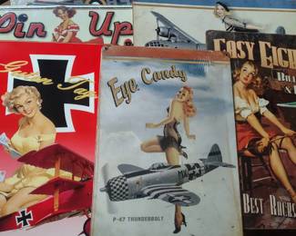 Dozens of pin up girl signs 