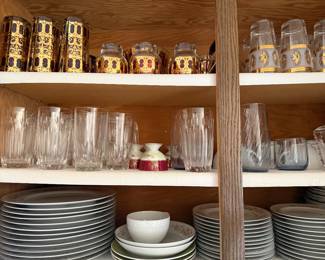 Vintage glasses and dishes