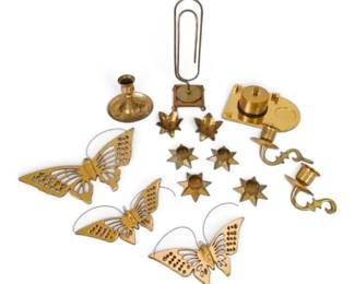 Vintage Brass Star Candleholders Denmark, Brass Butterflies, Paperclip, More