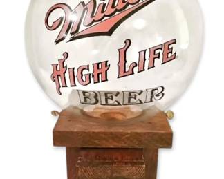 Miller High Life Beer Glass Globe Peanut Candy Dispenser
