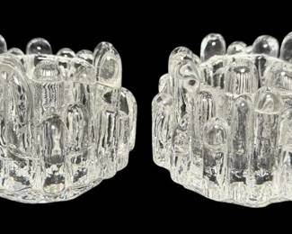 Vintage Kosta Boda Polar Ice Candle Holders