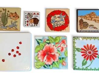 Decorative Ceramic Trivets Including Southwestern Inspired More